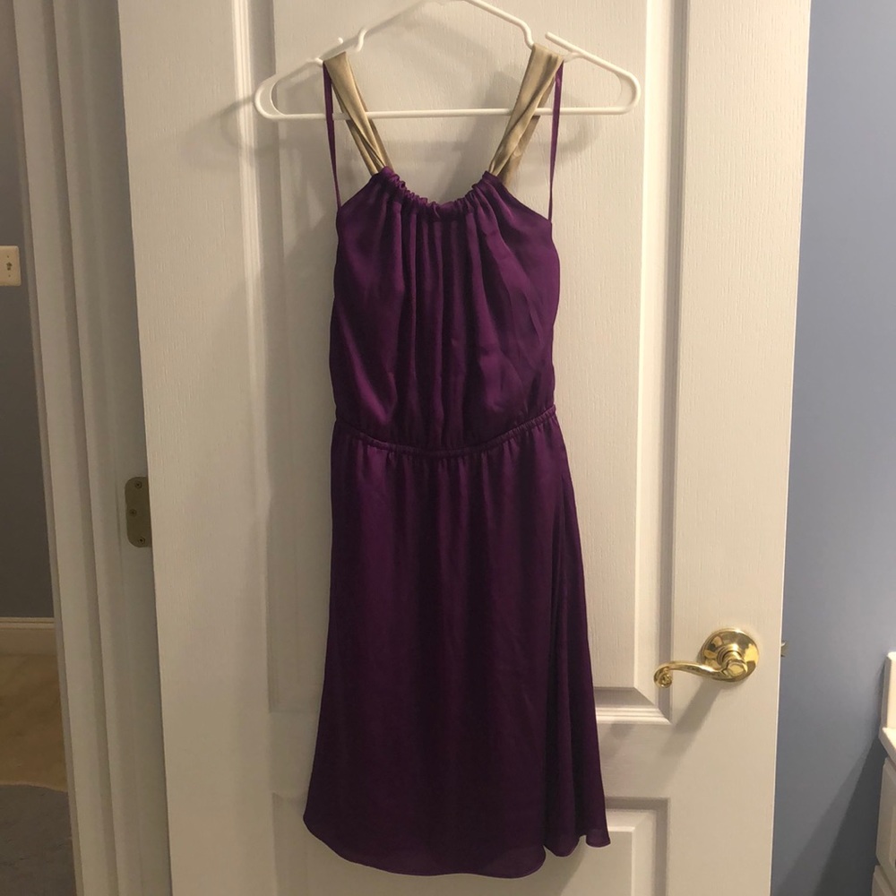 The Limited XS purple dress with taupe colored straps